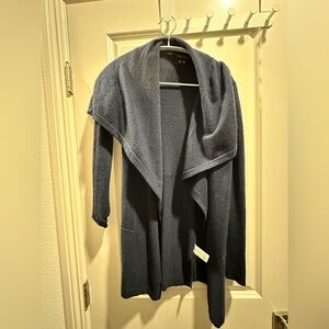 Theory Cashmere Women's Blue Open Front Sweater